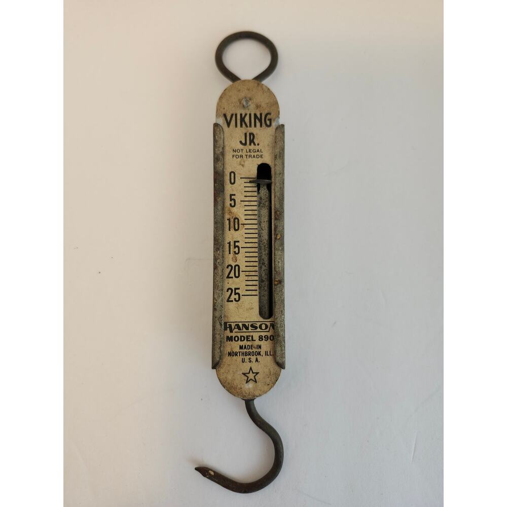 Hanson Viking Jr. Vintage Fish Spring Scale 25 Lb Model 890 Collectible USA